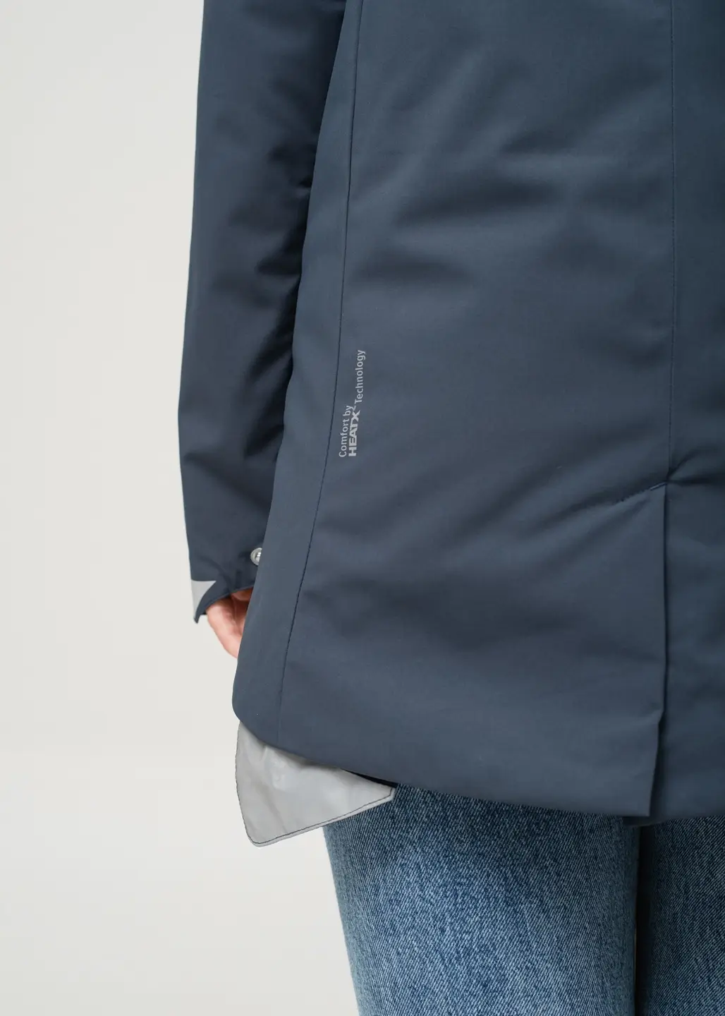 HeatX Heated Oslo Coat Womens Navy - Image 8